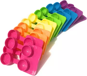Contact Lenses Cases Flat Ribbed Extra Deep Well - Assorted, 12 Pack Mix